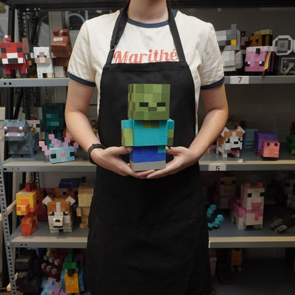 Handmade Wooden Minecraft Zombie Model